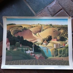 Grant wood stone city poster